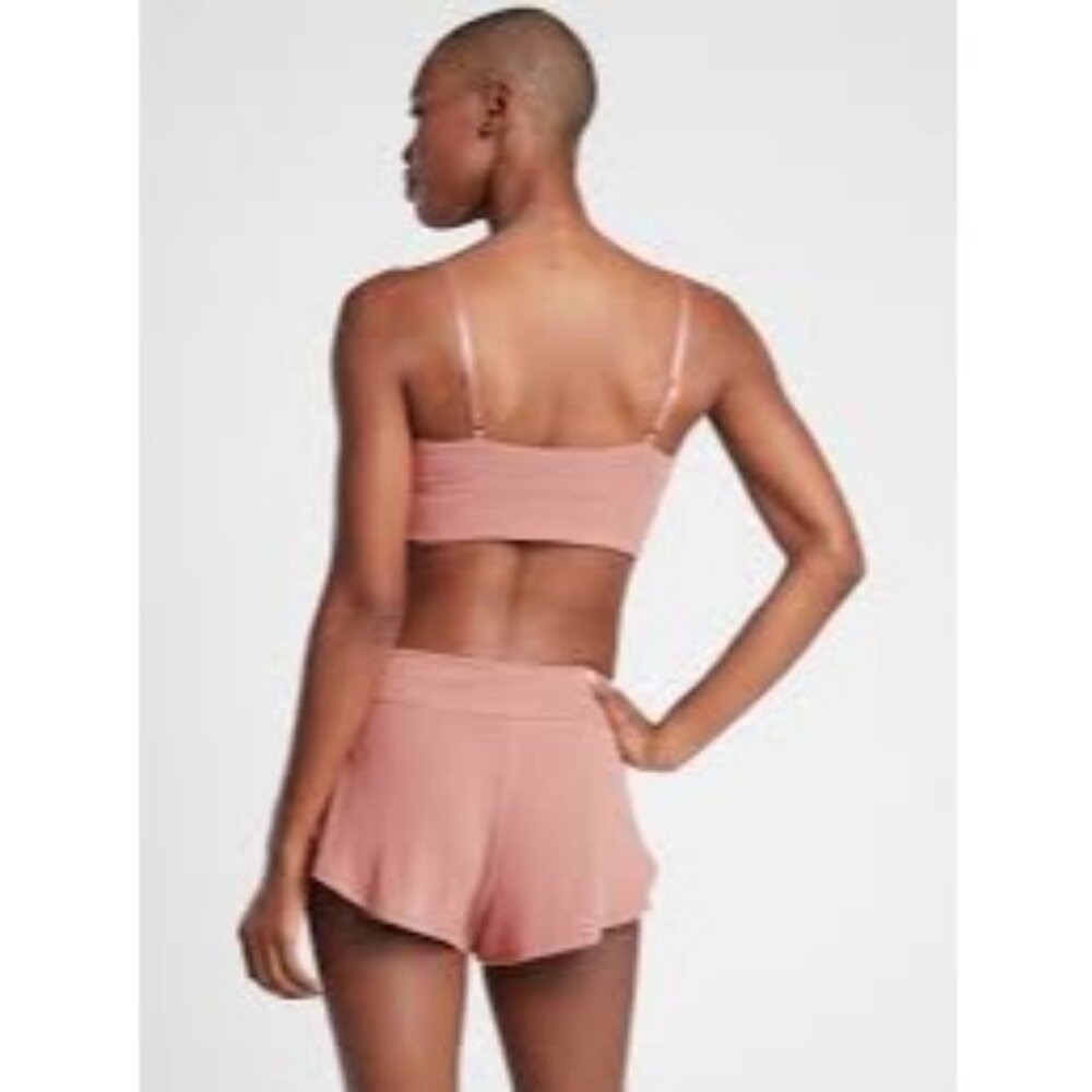 NWT Athleta well rested rib sleep shorts Womens L pink comfy soft relaxed lounge - Picture 4 of 6